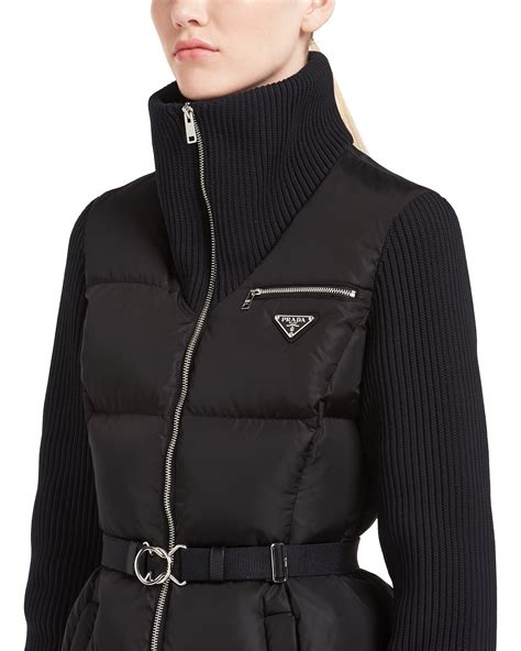 prada puffer jacket women& 39|prada nylon jacket women's.